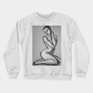 Posture 1 - Female Nude Crewneck Sweatshirt